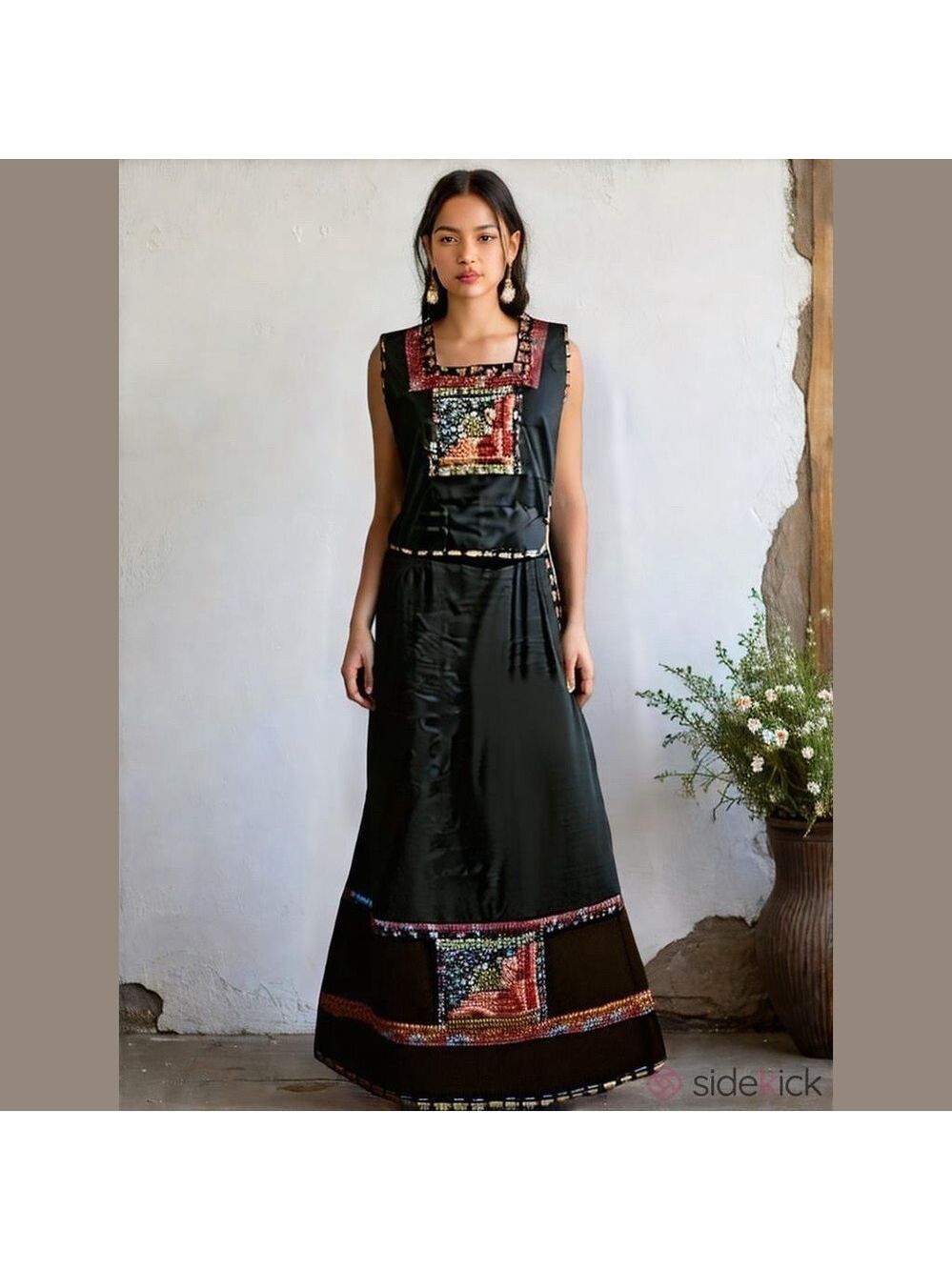 60s -70s MOUNTAIN ARTISANS COTTAGECORE PATCHWORK TOP & MAXI SKIRT MCM VTG EUC S